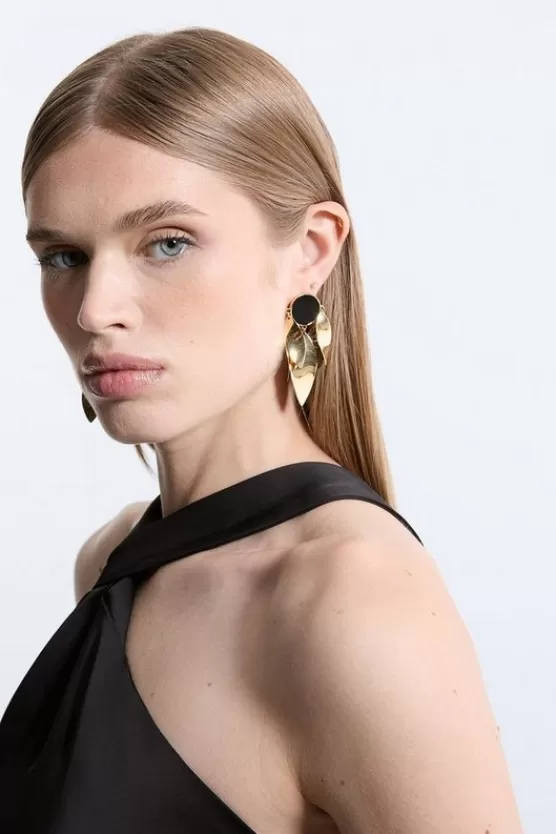 Outlet Karen Millen Abstract Drop Earrings gold