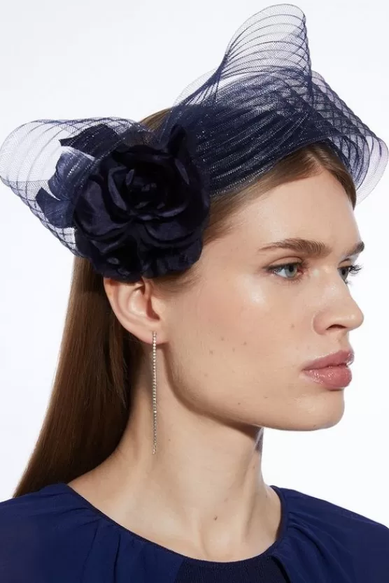 Best Sale Karen Millen Bow Detail Headband Fascinator navy