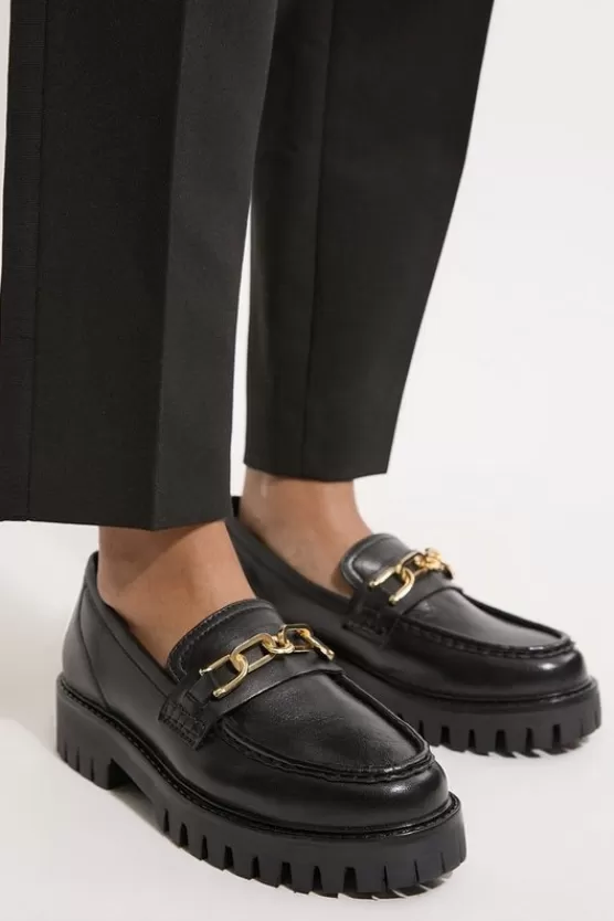 New Karen Millen Chunky Leather Loafer black