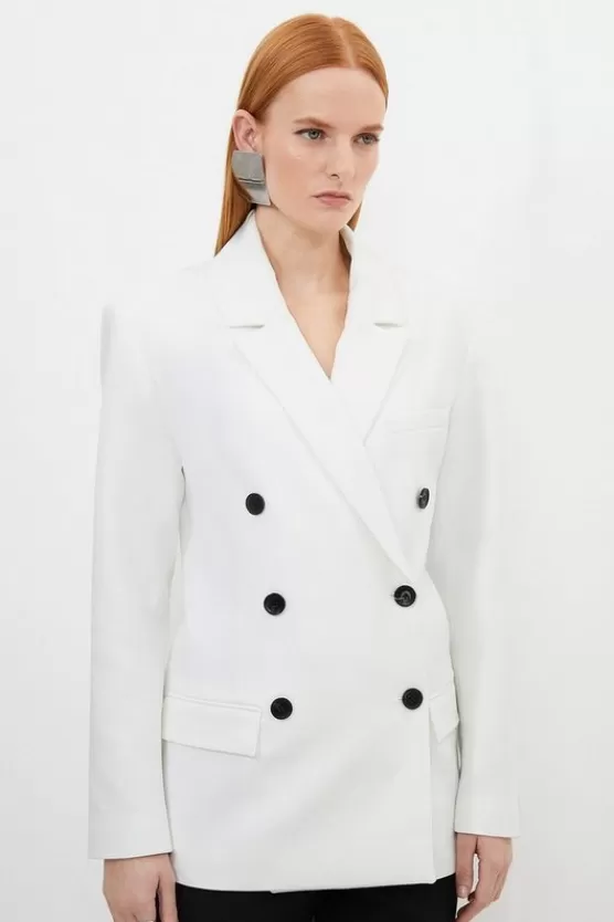 Store Karen Millen Clean Tailored Double Breasted Blazer ivory