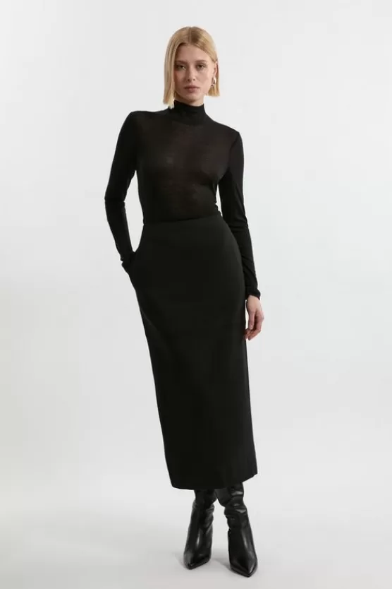 Online Karen Millen Compact Stretch Essential Tailored Skirt Co-ord black
