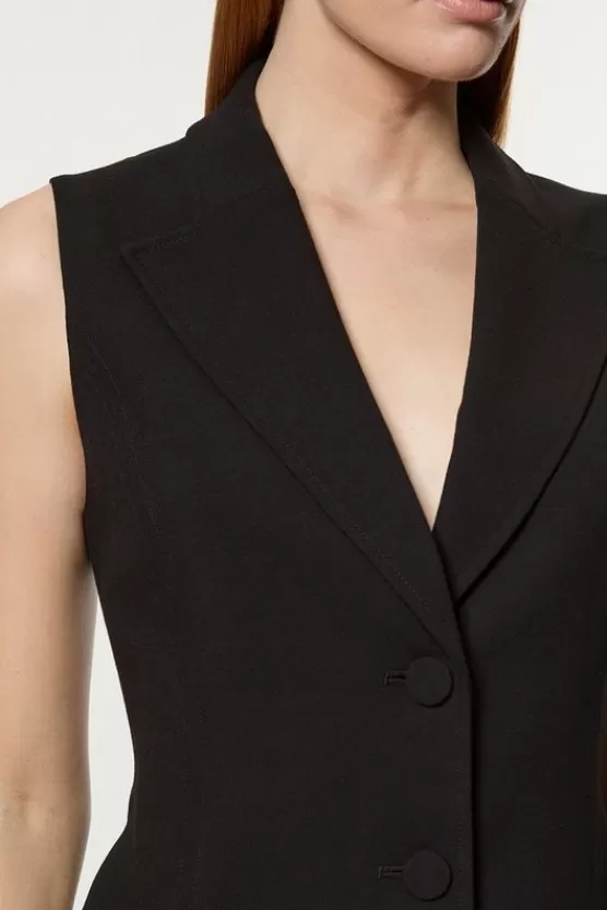 Store Karen Millen Compact Stretch Essential Tailored Vest black