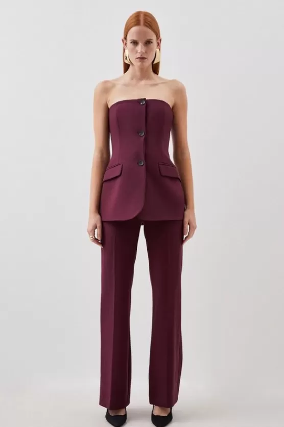 Sale Karen Millen Compact Stretch Tailored Button Bodice Jumpsuit fig