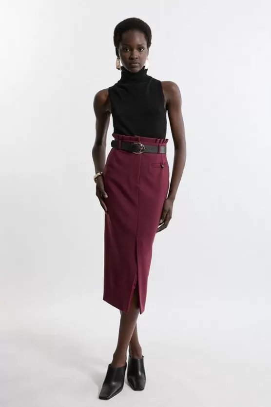 Cheap Karen Millen Compact Stretch Tailored High Waist Maxi Skirt fig