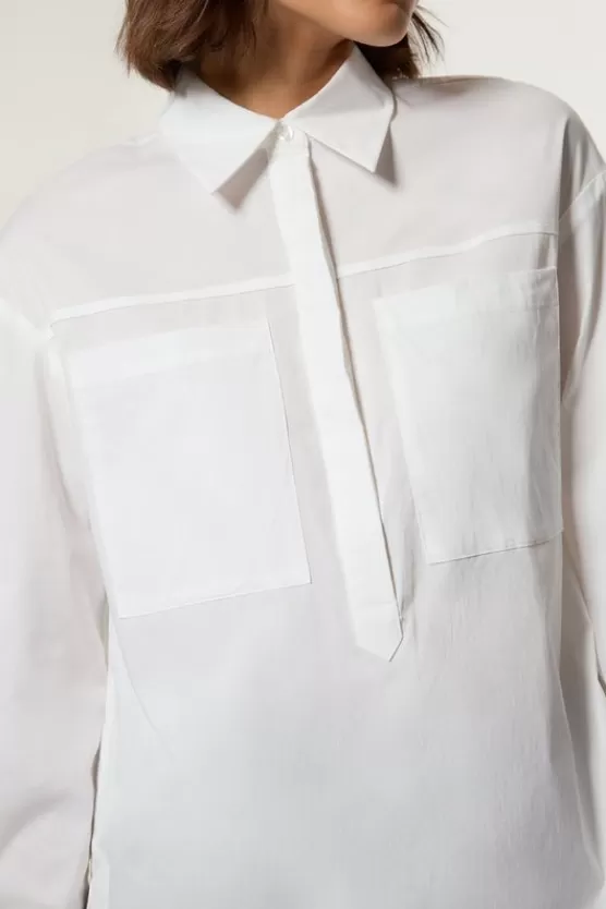 Discount Karen Millen Cotton Oversize Tailored Shirt white