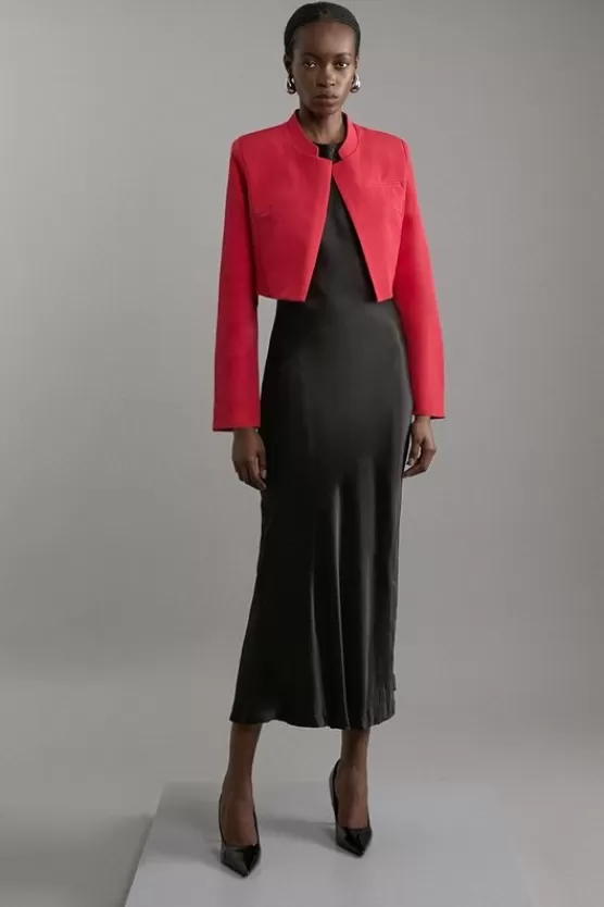 Best Sale Karen Millen Cropped Tailored High Neck Jacket tomatored