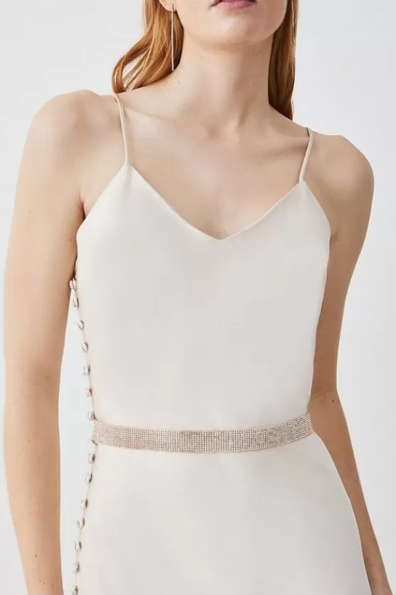 Online Karen Millen Diamante Jewel Waist Belt gold