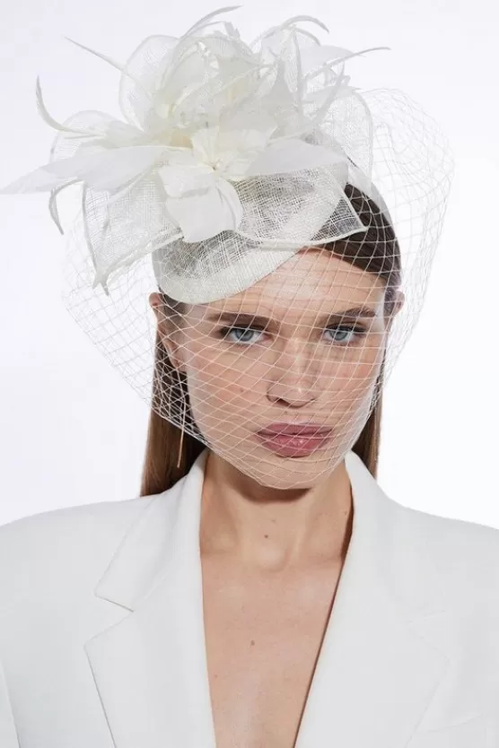 Cheap Karen Millen Dramatic Flower Veil Fascinator