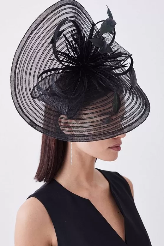 Best Sale Karen Millen Feather Detail Fascinator black