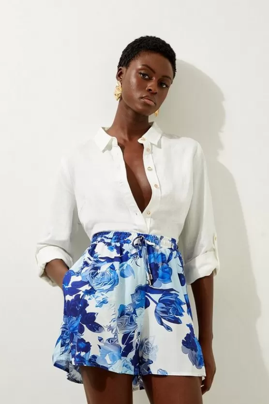 Discount Karen Millen FLORAL PRINT CO-ORD blue