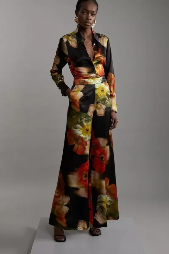 Flash Sale Karen Millen SATIN CO-ORD floral