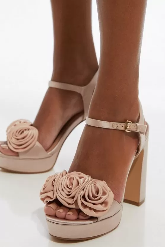 Flash Sale Karen Millen Flower Corsage Detail Platform Heel blush