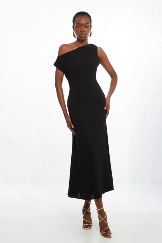 Outlet Karen Millen Fluid Tailored Drop Shoulder Maxi Dress black