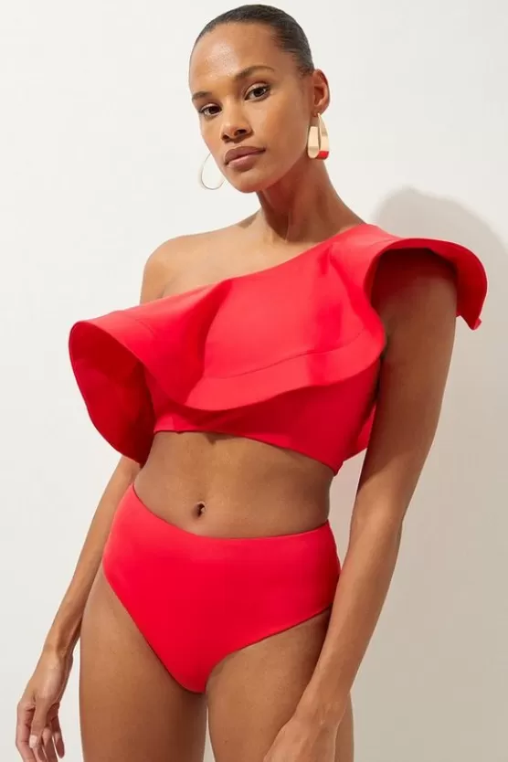 Flash Sale Karen Millen High Waist Bikini Bottom red