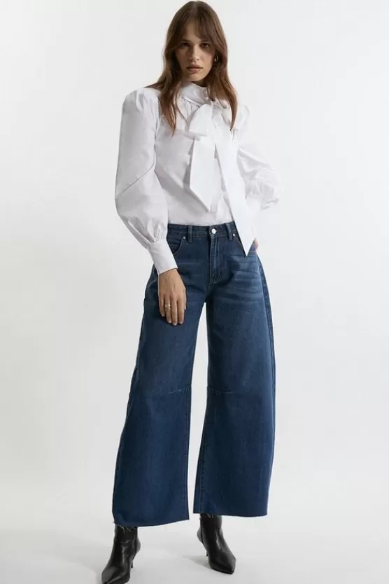 Online Karen Millen Barrel Leg Jean indigo