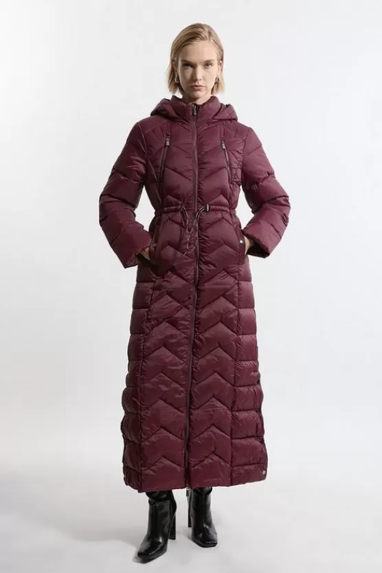 Hot Karen Millen Lightweight Packable Maxi Coat berry