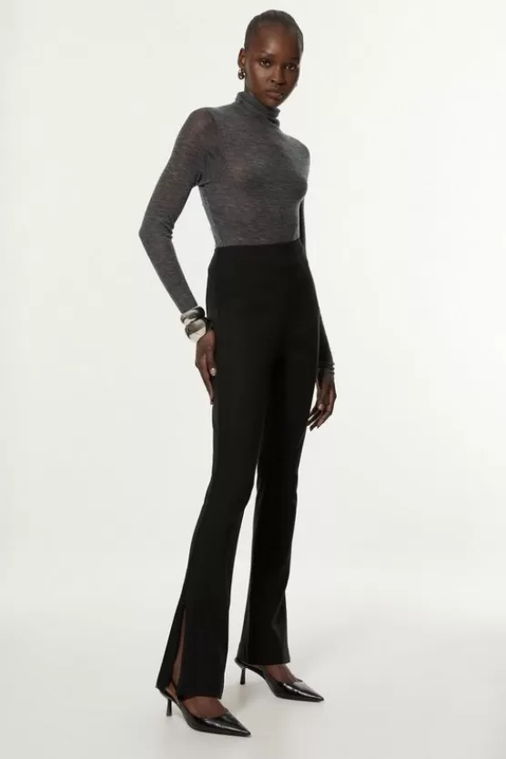 Hot Karen Millen Luxe Ponte Jersey Flared Pants black