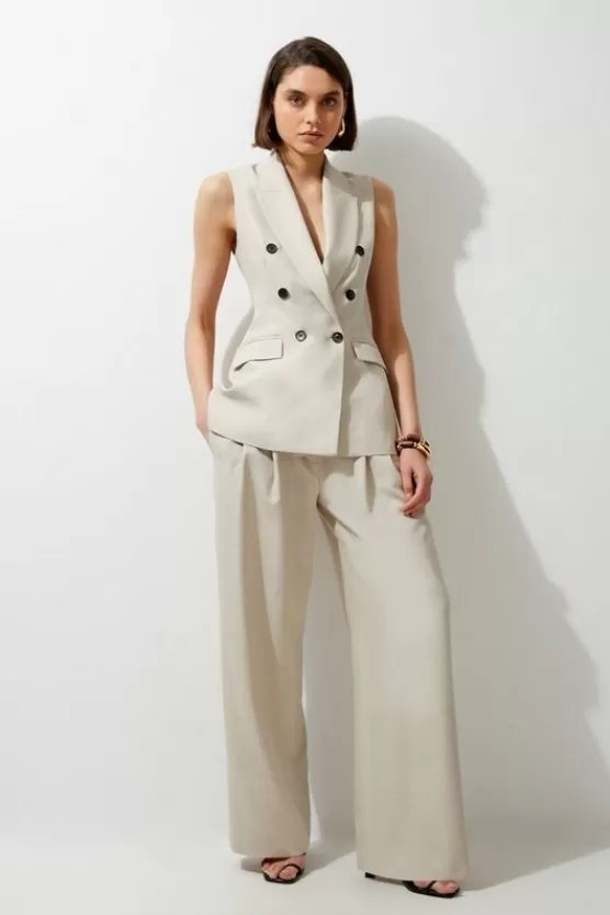 Sale Karen Millen Melange Tailored Suit Set natural