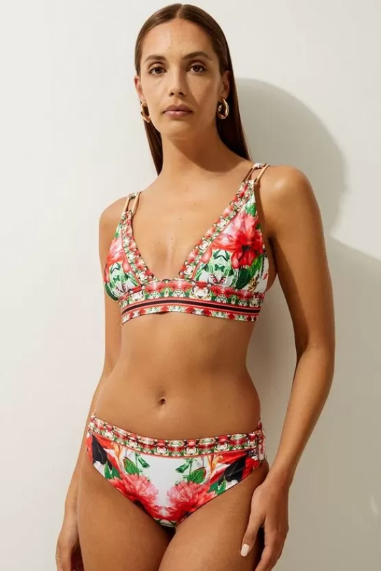 Flash Sale Karen Millen Mirror Floral Print Bikini Bottoms multi