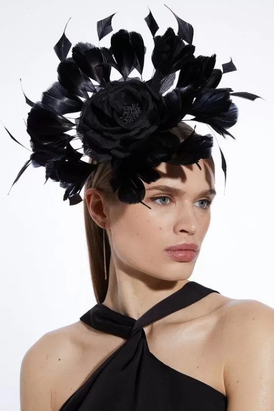 Discount Karen Millen Petal Crown Fascinator black