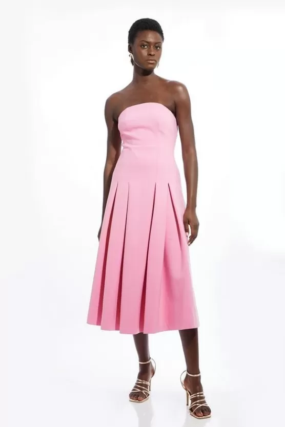 Best Karen Millen Petite Compact Stretch Tailored Midi Prom Dress blush