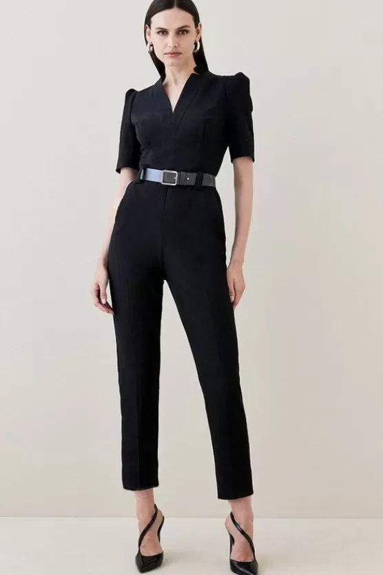 Flash Sale Karen Millen Petite Forever Belted Jumpsuit black