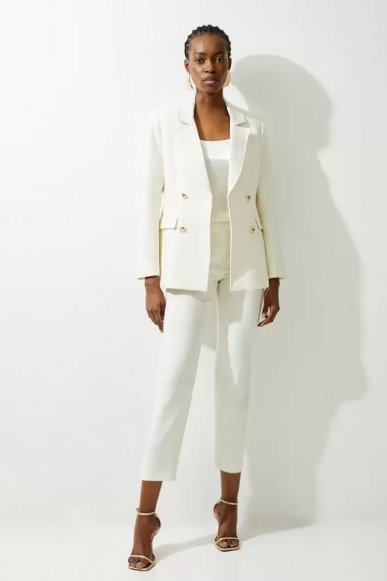 Cheap Karen Millen Petite Tailored Doubled Breasted Blazer cream