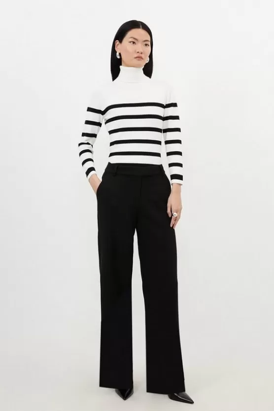 Sale Karen Millen Petite Tailored Essential Straight Leg Pants black