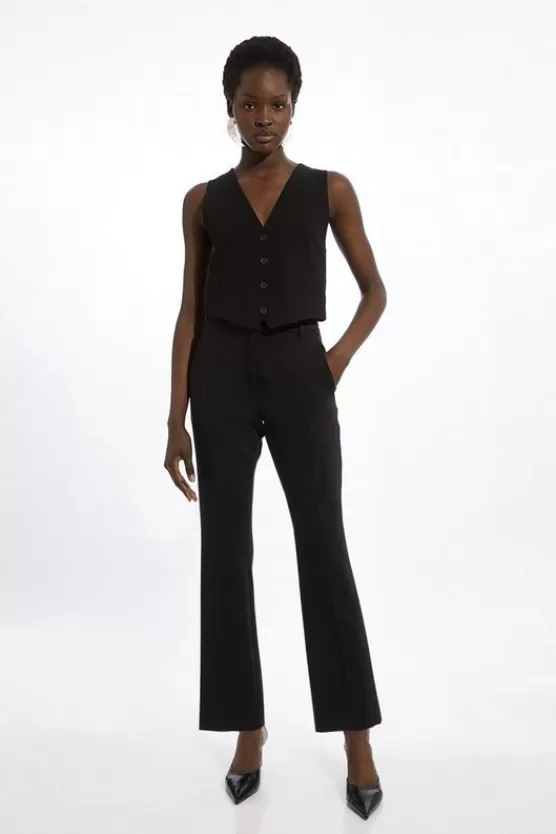 Fashion Karen Millen Petite Tailored Flare Slim Leg Pants black