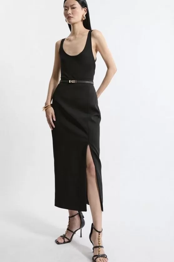 Flash Sale Karen Millen Petite Tailored Maxi Skirt black