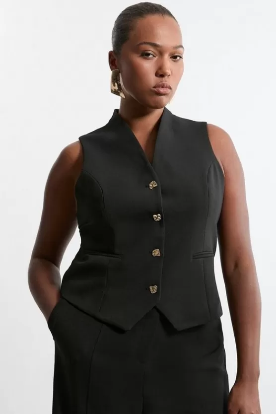 Store Karen Millen Plus Size Essential Tailored Button Through Vest black