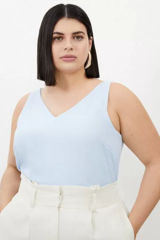 Outlet Karen Millen Plus Size Georgette Woven Camisole blue