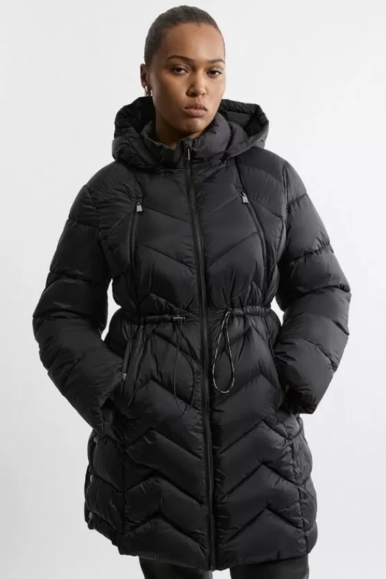 Shop Karen Millen Plus Size Lightweight Packable Coat black