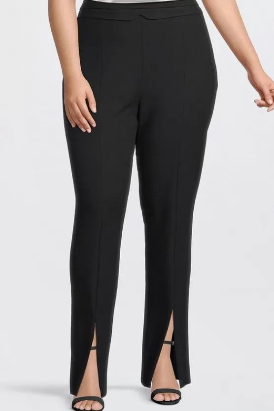 Best Sale Karen Millen Plus Size Tailored Compact Stretch Split Hem Straight Pants black