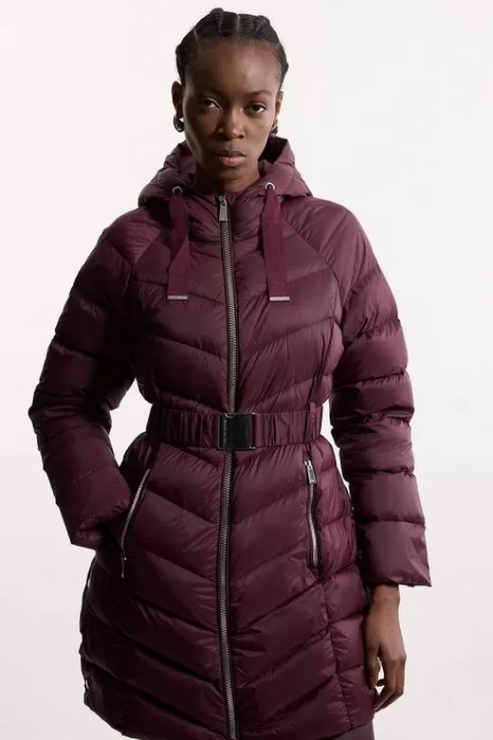 Clearance Karen Millen Real Down Packable Coat berry