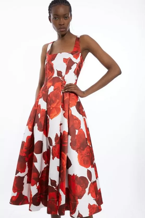 Clearance Karen Millen Rose Twill Prom Dress floral