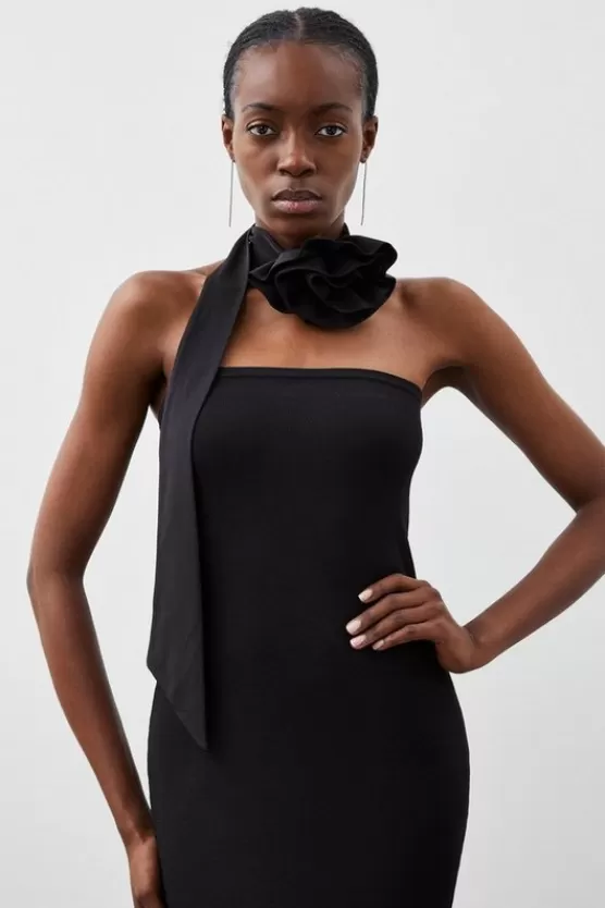 Store Karen Millen Rosette Neck Tie black