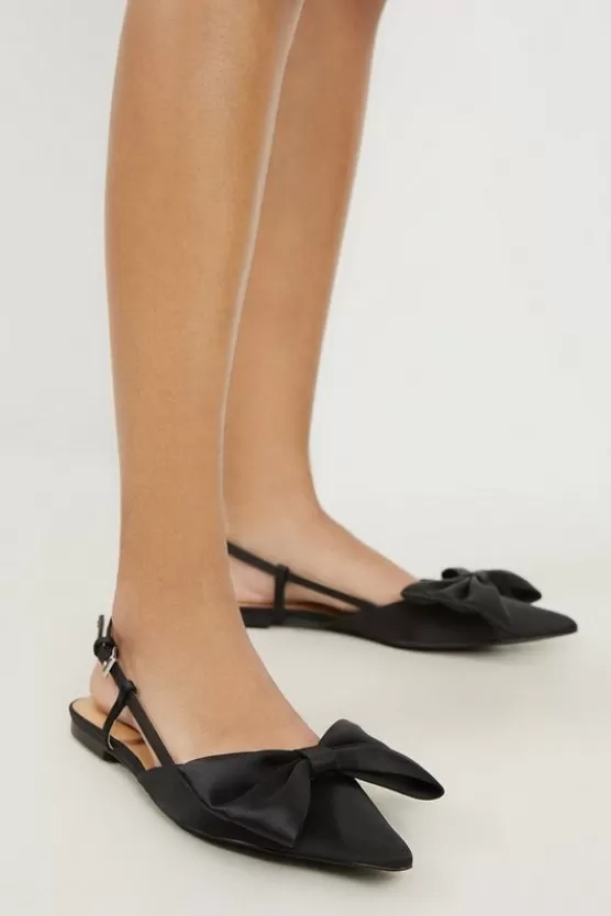 New Karen Millen Satin Bow Detail Flat black