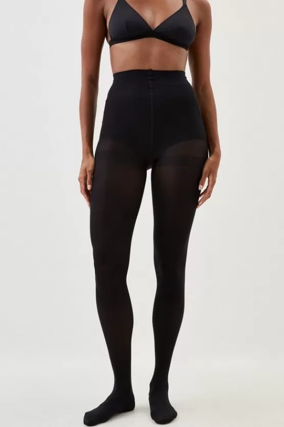 Fashion Karen Millen Semi-Sheer Shaper Tights black