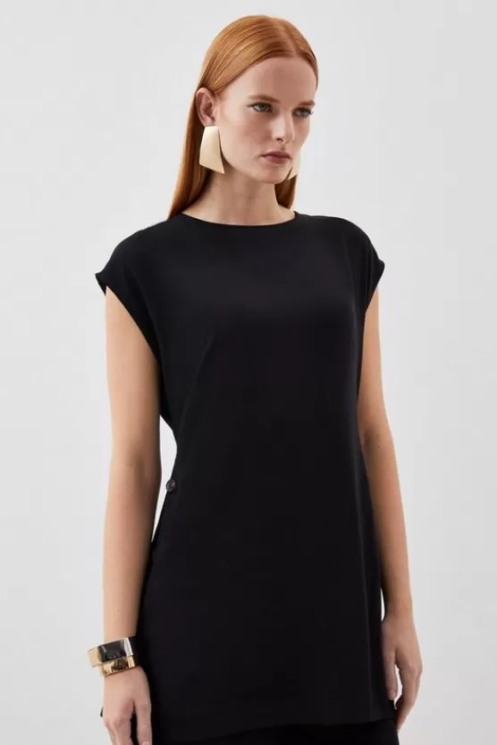 Outlet Karen Millen Soft Tailored Button Co-ord Set black