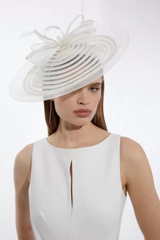 Shop Karen Millen Spiral Bow Detail Fascinator ivory