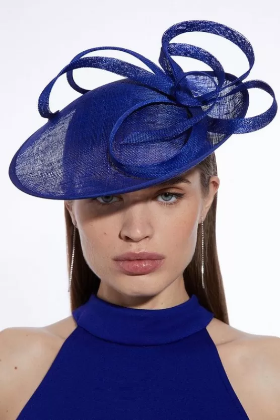 Clearance Karen Millen Spiral Detail Fascinator cobalt