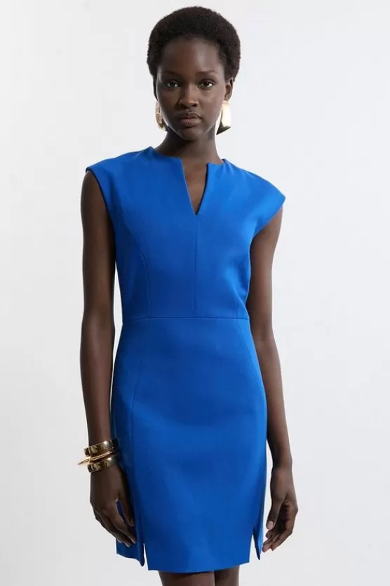 Store Karen Millen Structured Crepe Tailored Mini Dress cobalt