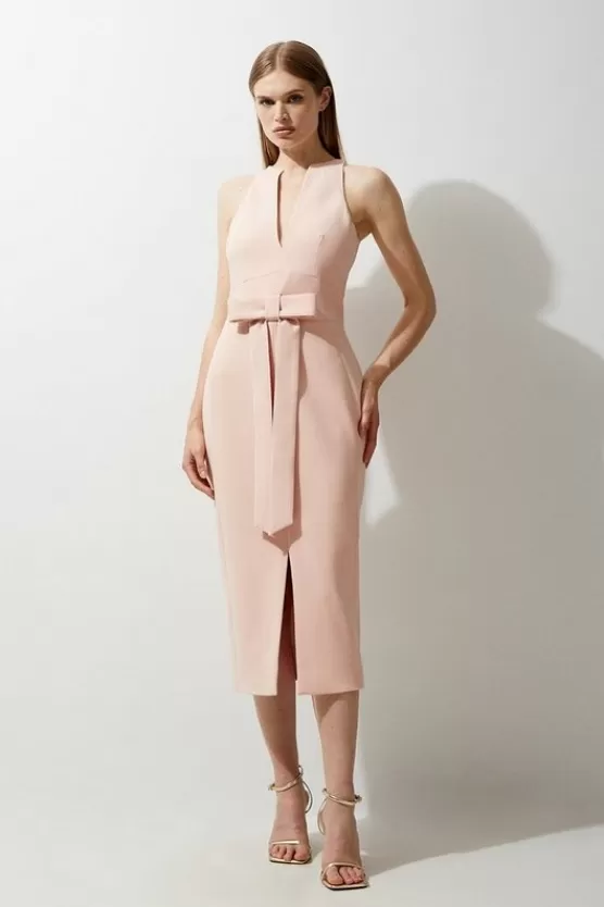 Flash Sale Karen Millen Tailored Bow Detail Midaxi Dress blush