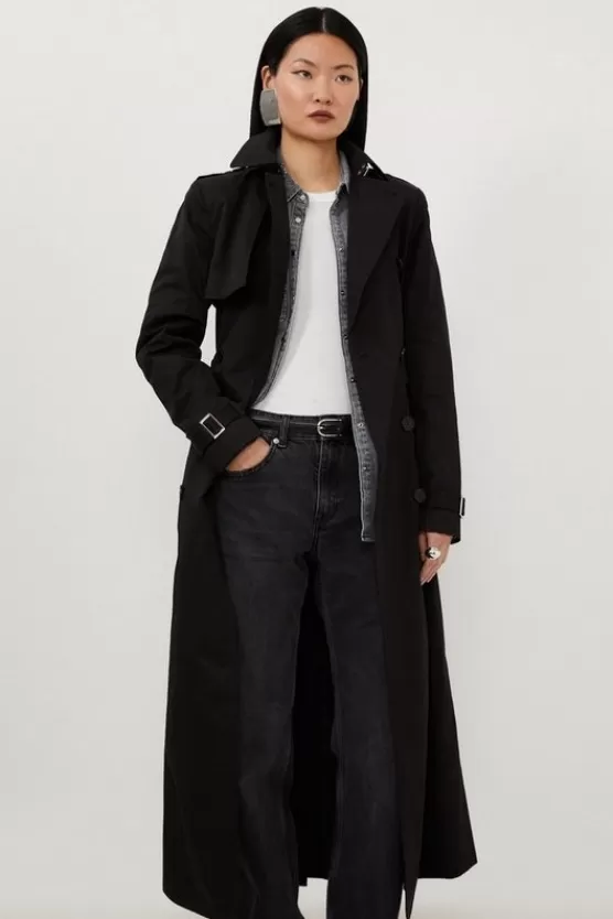 Cheap Karen Millen Tailored Classic Belted Trench Coat black