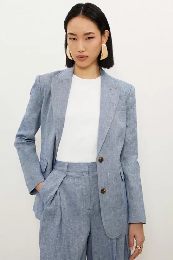 Store Karen Millen Tailored Denim Look Suit Set blue