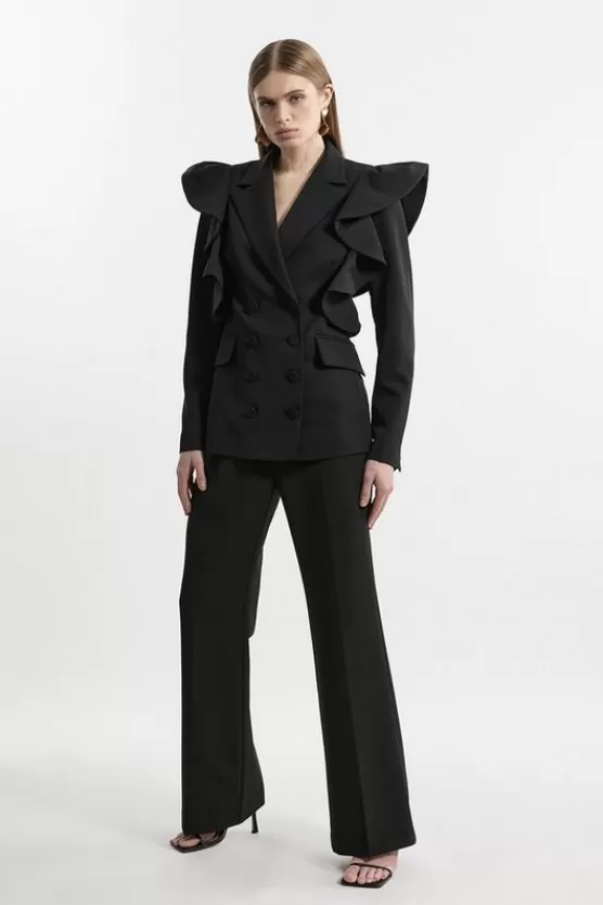 Discount Karen Millen Tailored Kick Flare Pants black