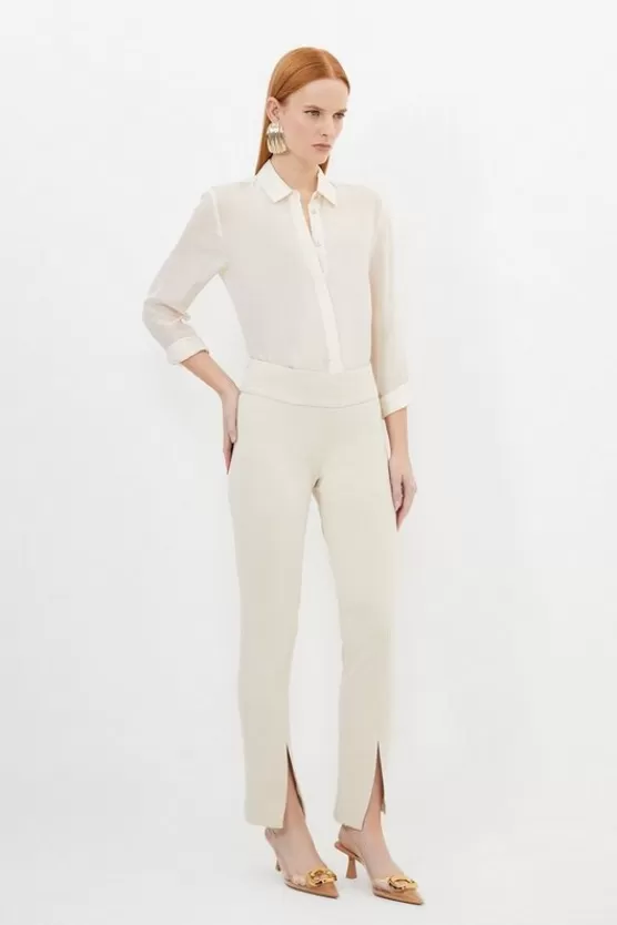 Cheap Karen Millen Tailored Split Hem Leggings beige