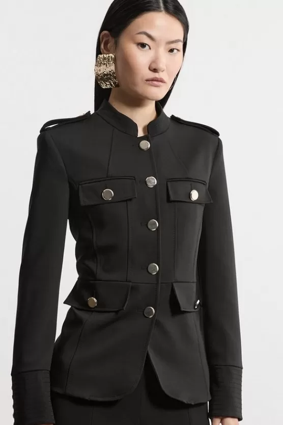 Store Karen Millen Tailored Utility Detailed Single Breasted Jacket black