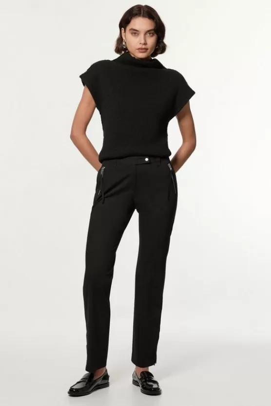 Cheap Karen Millen Tailored Viscose Zip Detail Pants black